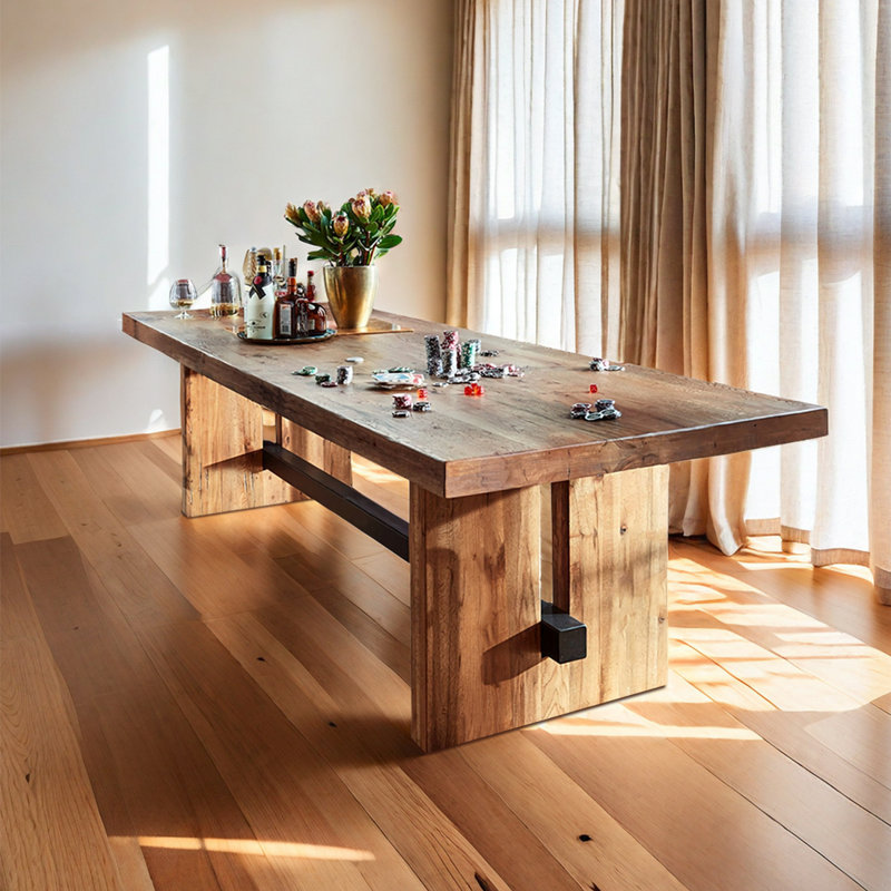 Loon Peak® Thickened Solid Wood Rectangular Dining Tables